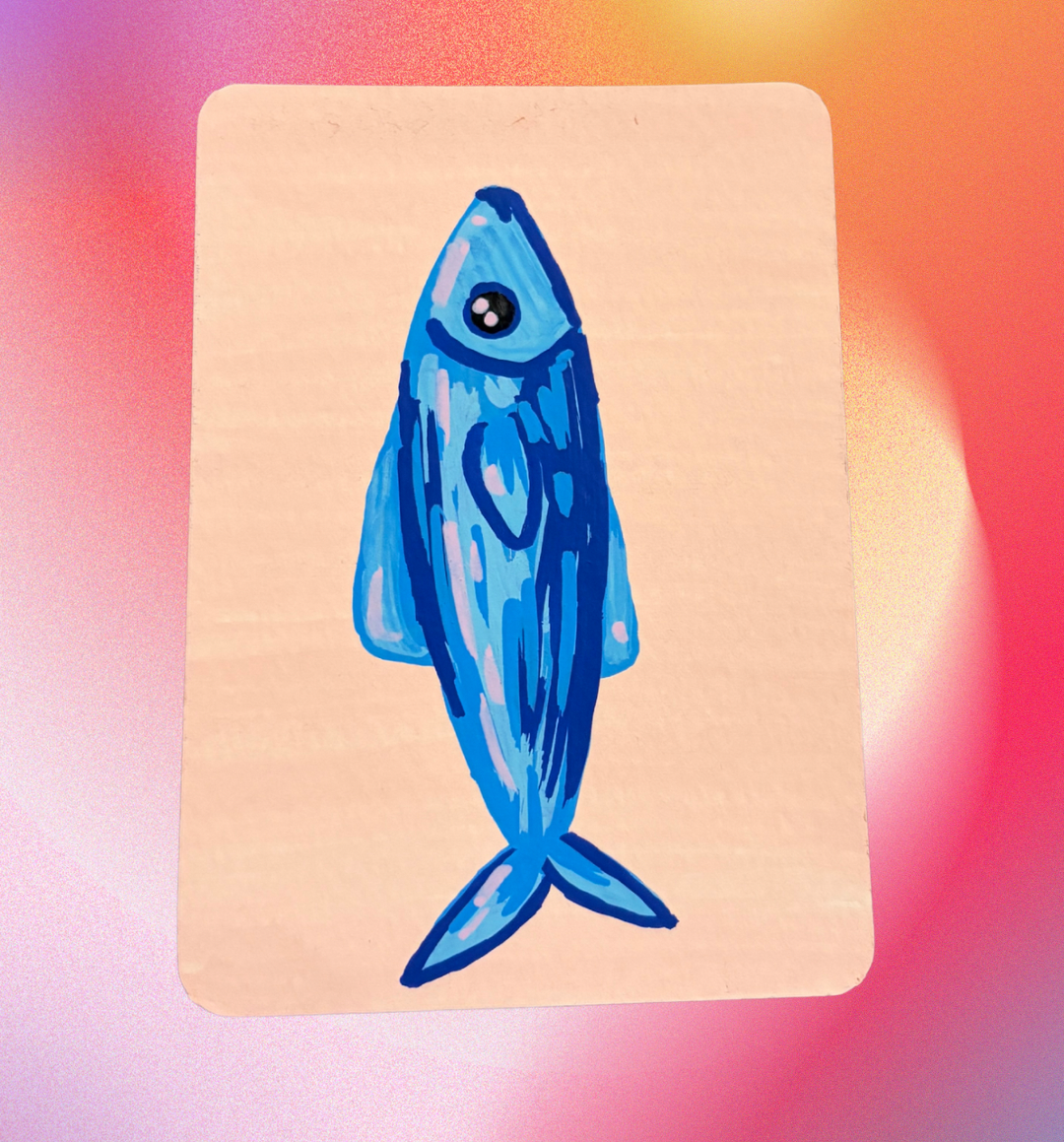 "neon fin" print